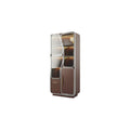 Modern Curved Design Refrigerator with Built-in Lighting and Multiple Compartments
