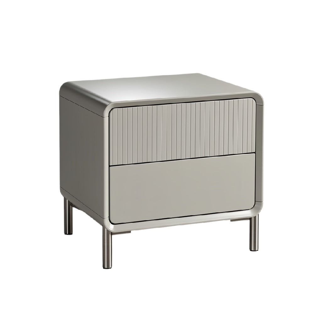 Modern Minimalist Nightstand with Textured Drawer