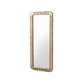 Modern Rectangular Wall Mirror with Textured Frame Design
