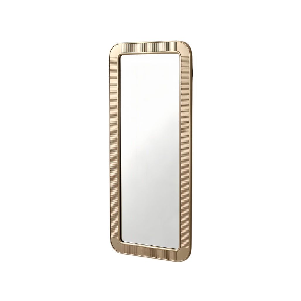 Modern Rectangular Wall Mirror with Textured Frame Design